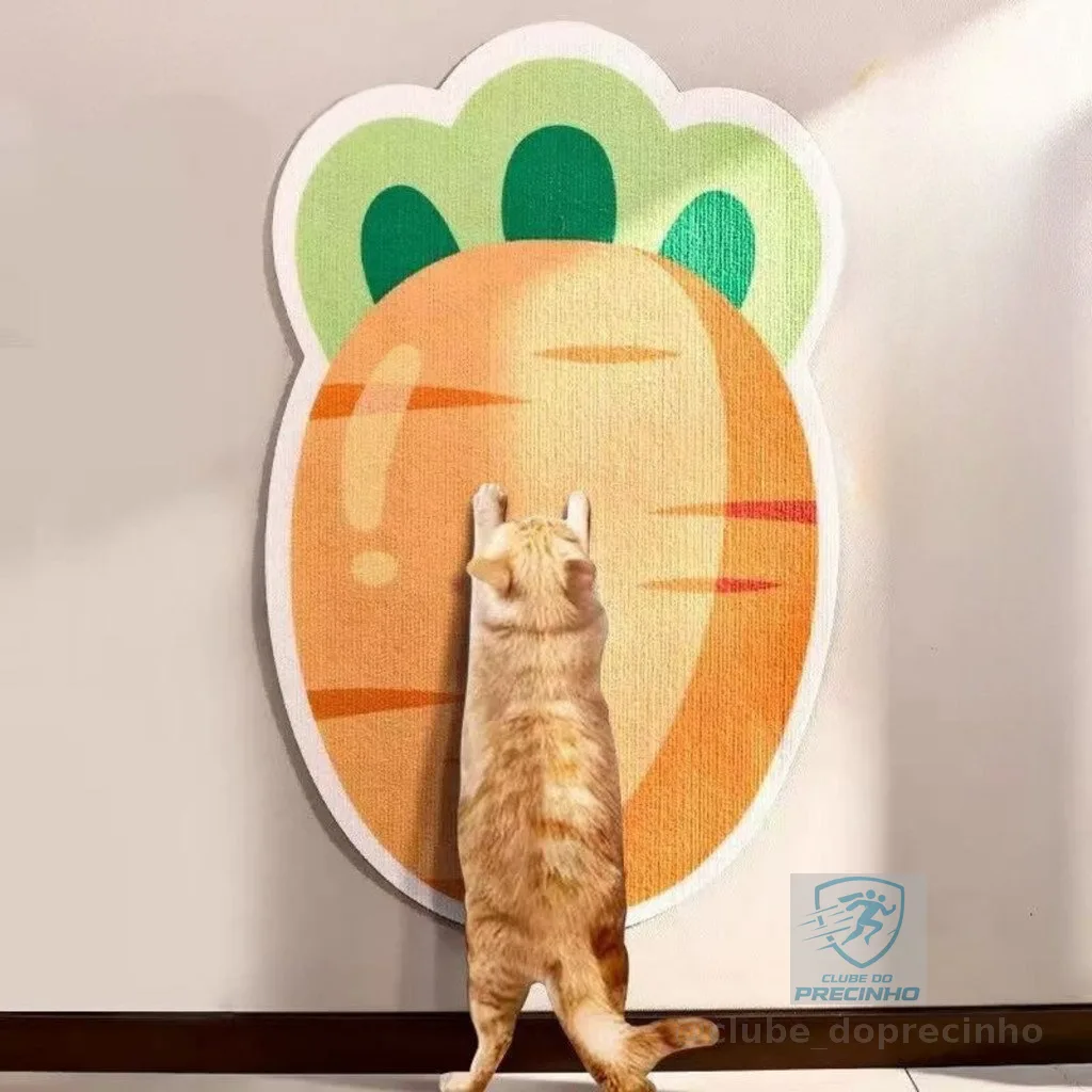 Arranhador para Gato Vertical de Parede Estilo Cartoon Protetor para Porta Brinquedo de Gato para Arranhar