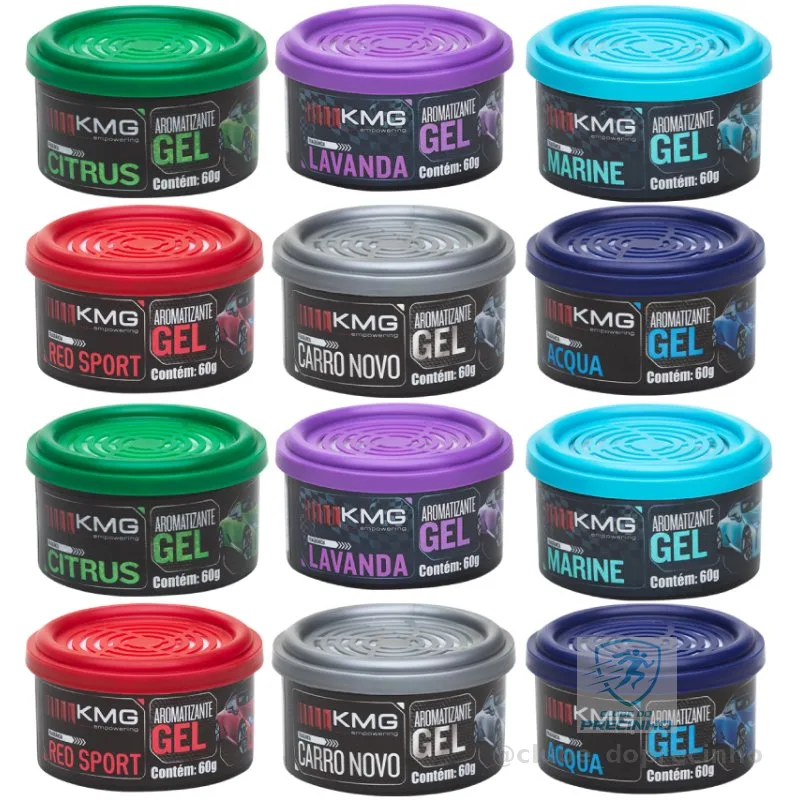 Kit Com 12 Unidades Aromatizante Para Carro Em Gel 60g