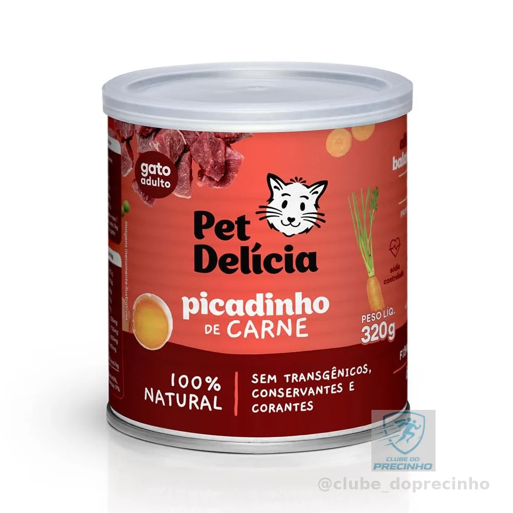 Pet Delícia Picadinho de Carne 320g, Ração Úmida para Gatos Adultos
