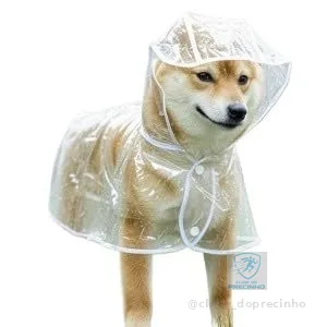 Roupas para Cães, Capa de Chuva Pet Impermeável Proteção Cachorro Grande Médio Pequeno Porte Passeio Chuva(Azul transparente,L)