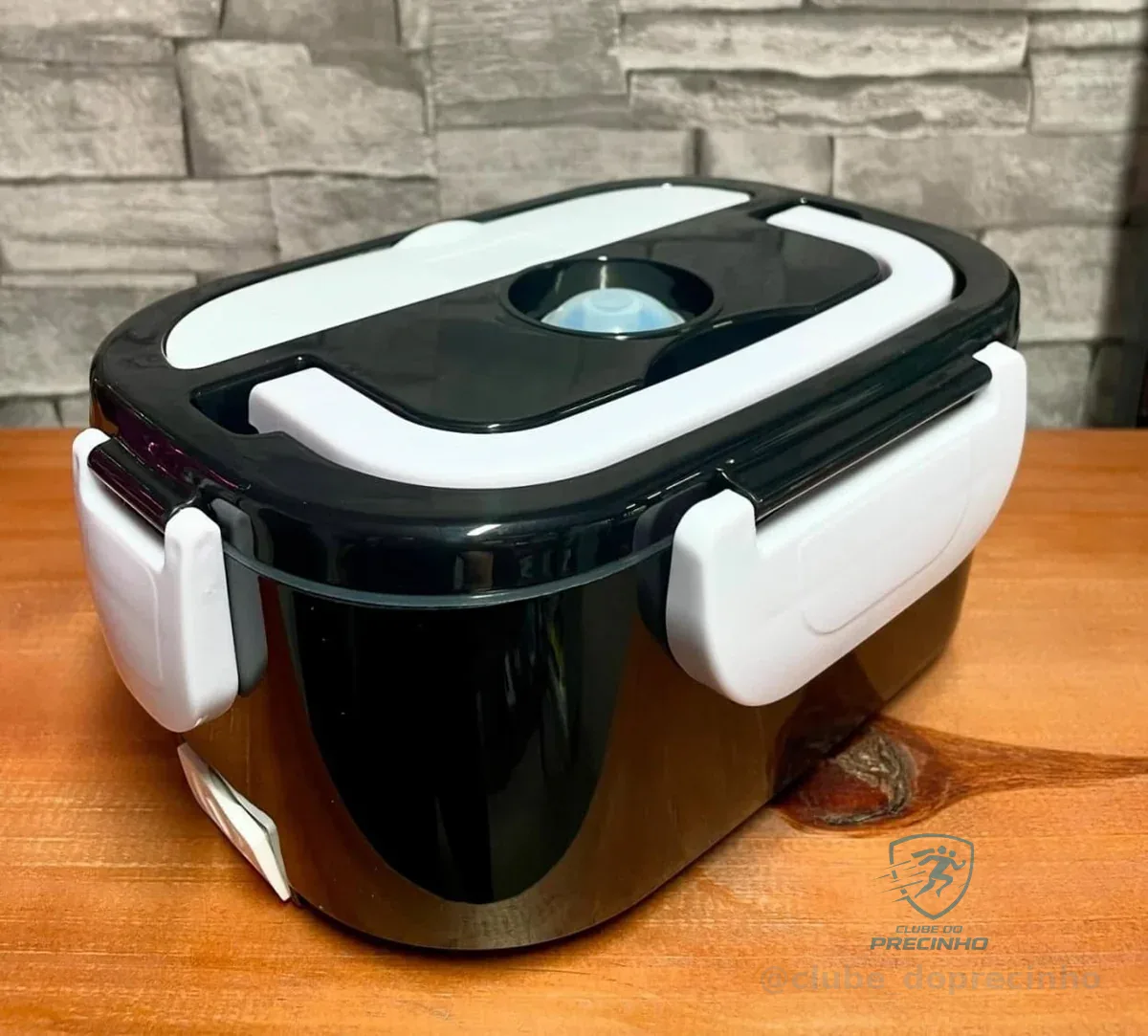 Marmita Elétrica Preta Bivolt Portátil Doméstica 110/220v Veicular 12/24v Lancheira 1.5l Com Divisórias Esquenta Rápido... Preto 127/220v