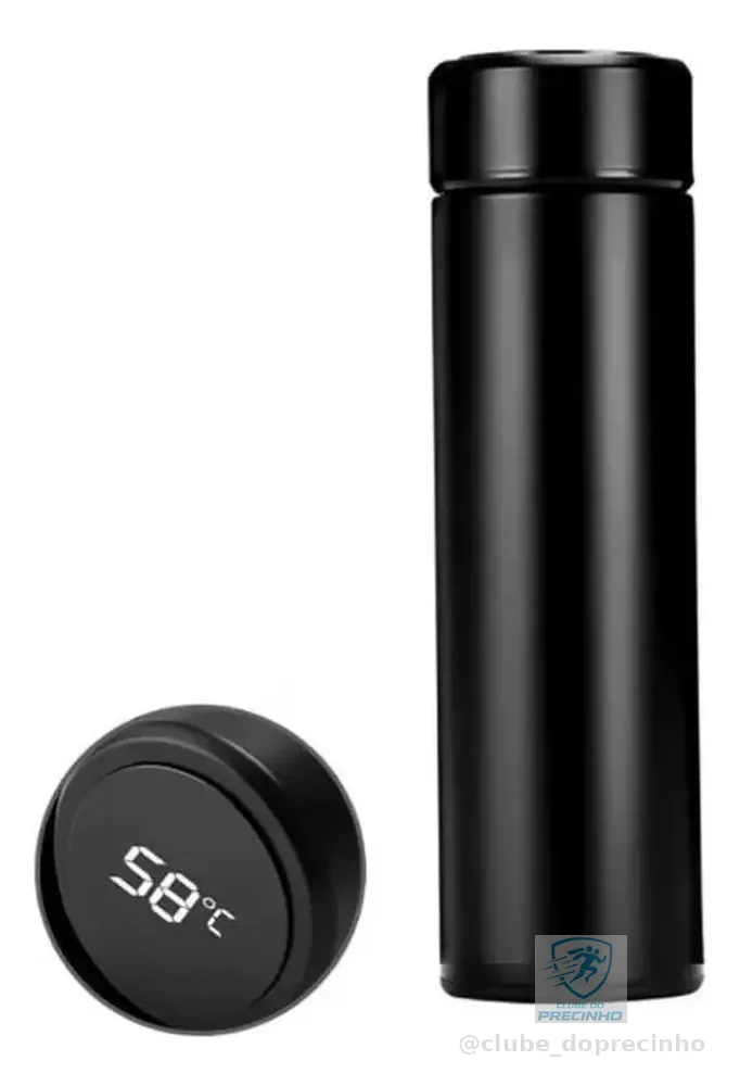 Garrafa Térmica Digital 500ml Display Led Temperatura Inox