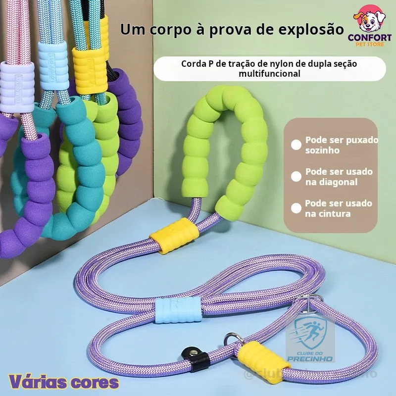 Guia de Passeio Mãos Livres Com Corda Dupla De Nylon Transversal Reforçada Resistente Refletivo Para Cachorros cachorro