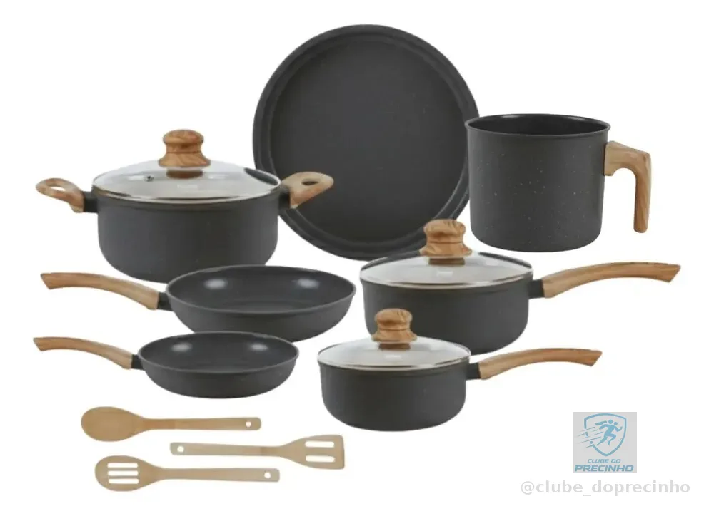 Jogo De Panelas Cerâmico Indução Tuut Ecoglide 10 Peças Graphite