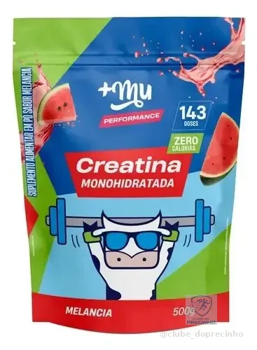 Creatina Monohidratada 100% Pura Mais Mu Sabor Melancia 500g