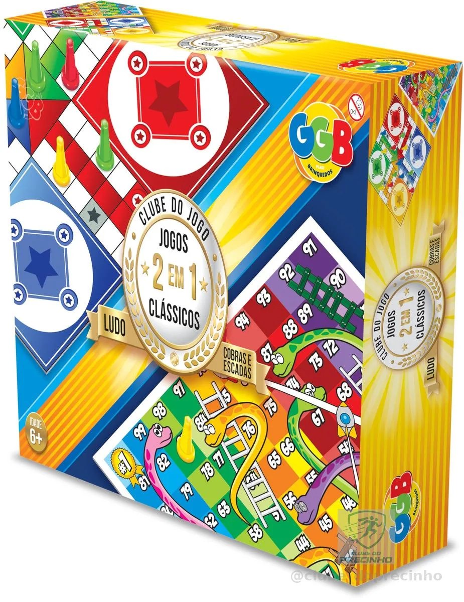 GGB Jogo Tabuleiro 2 em 1 Ludo e Cobras e Escadas