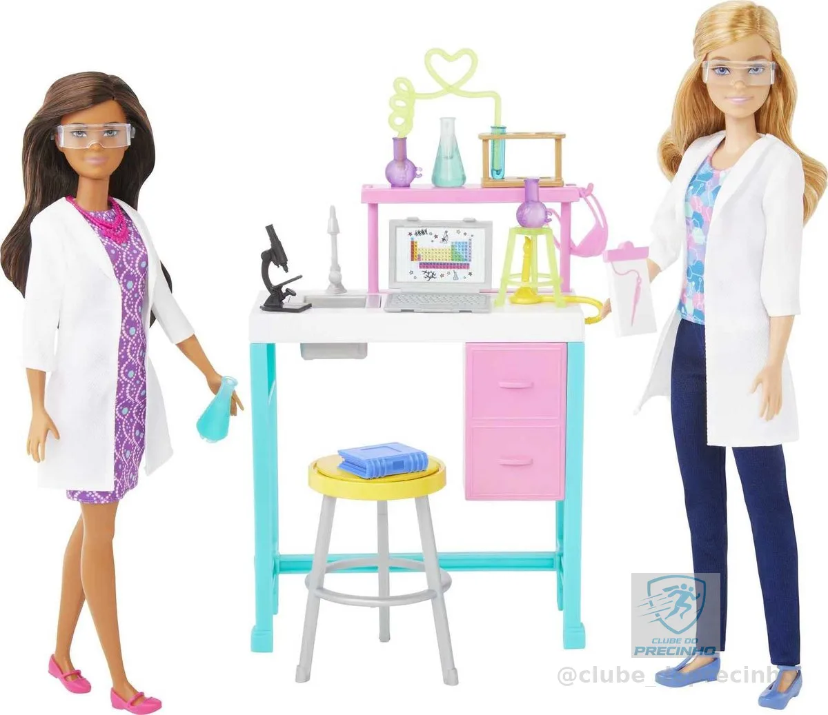 Barbie Laboratório de Ciências, Playset com Duas Bonecas e Acessórios STEM Para Experimentos Criativos