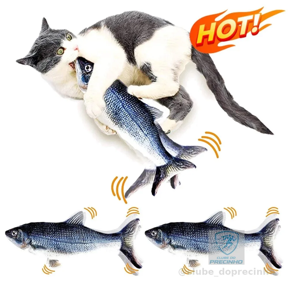 Brinquedo Peixe Elétrico Recarregável para Gato e Pets