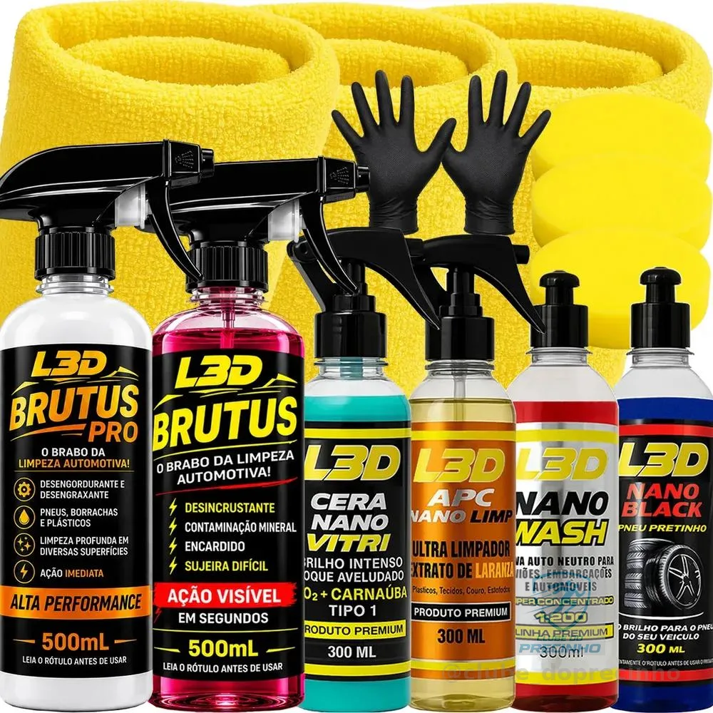 Kit Limpeza Automotiva Cera Carnaúba Removedor Chuva Acida