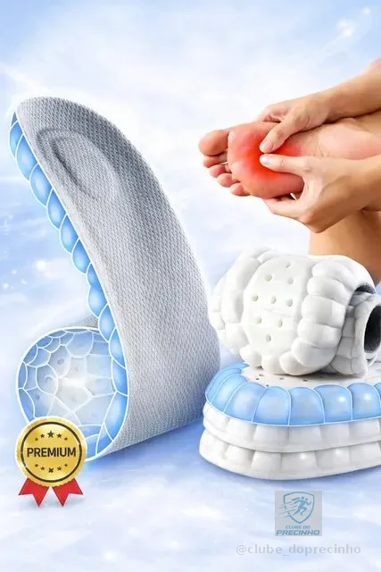 Palmilha Ortopédica Gel 4d Nuvem Altíssimo Conforto