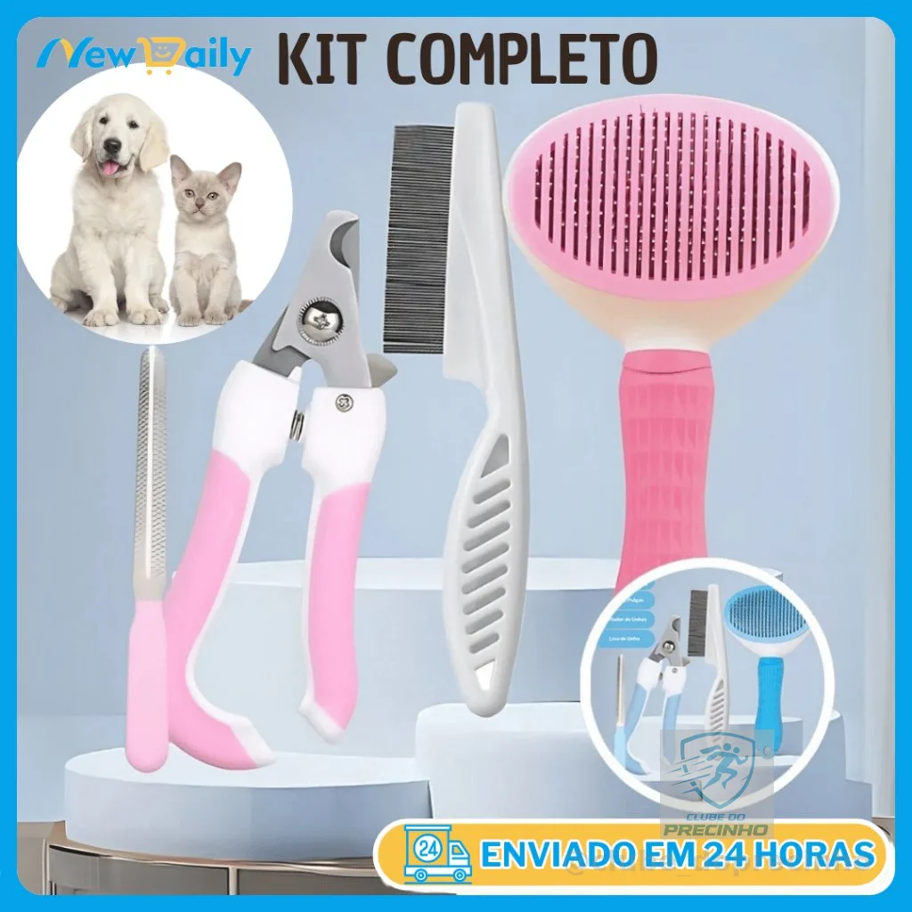 Pets Escova Removedora Tira Pelos de Cães E Gatos Pente de Pulgas Cortador de Unhas Lixa de Unha PET