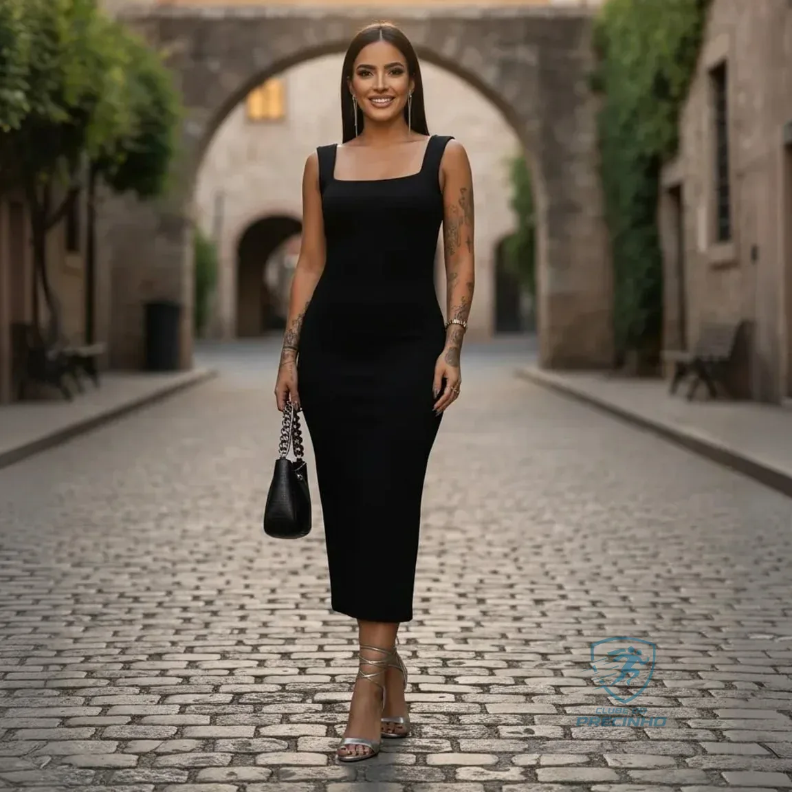 Vestido Longo Casual Festa Alça Grossa Fenda Moda Elegante