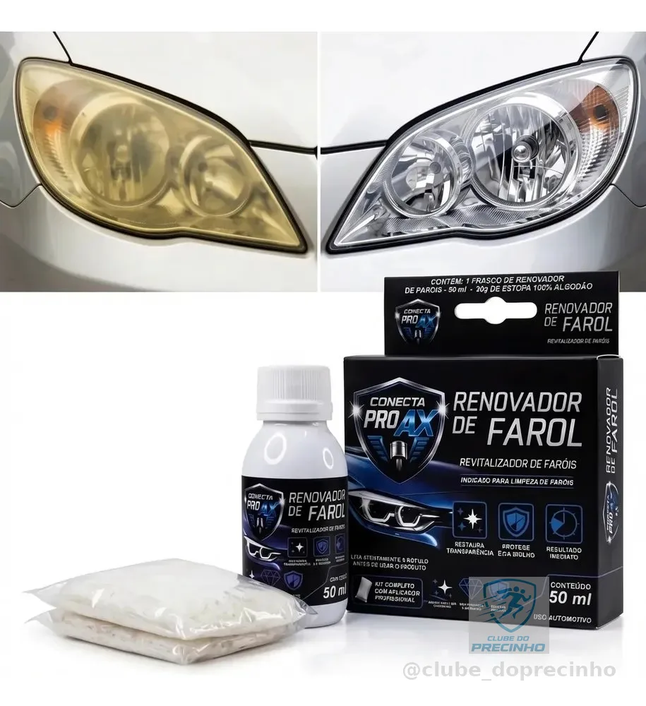 Revitalizador Renovador De Farol Novo Brilho Tira Amarelo Transparente