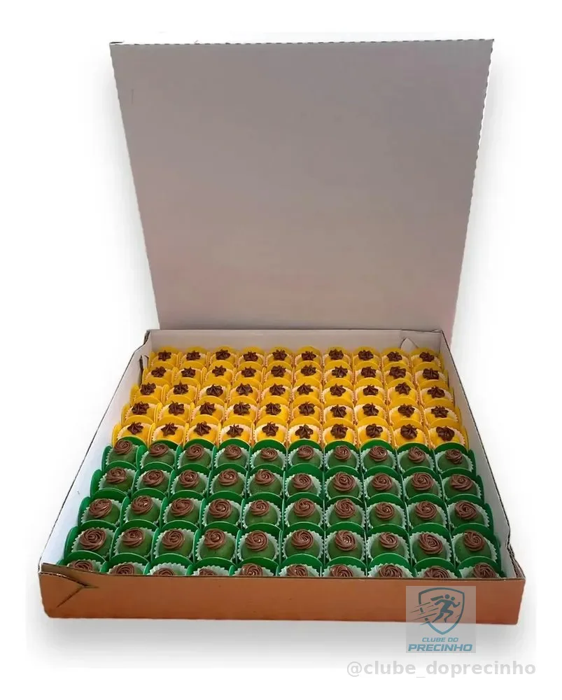 10 Caixas Doce 37x37x5 Para 100 Docinhos Marrom