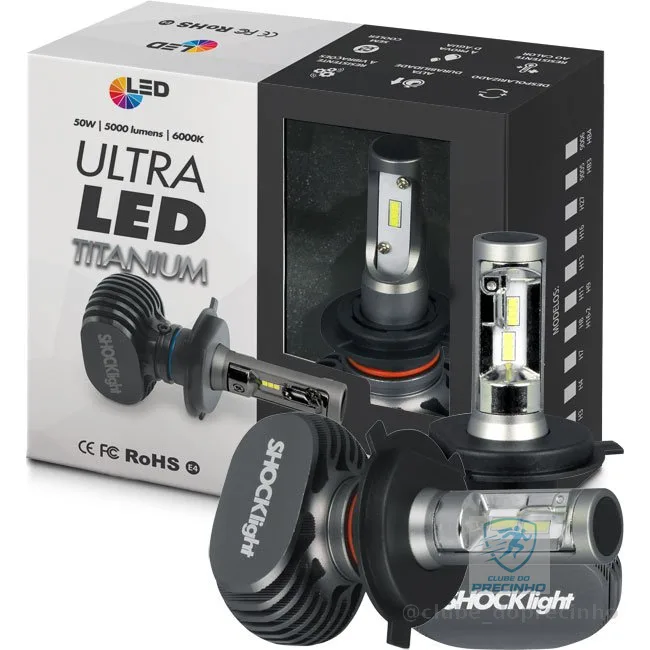 Kit Lampada Ultra Led Titanium Shocklight 10000 Lumens 12 E 24V