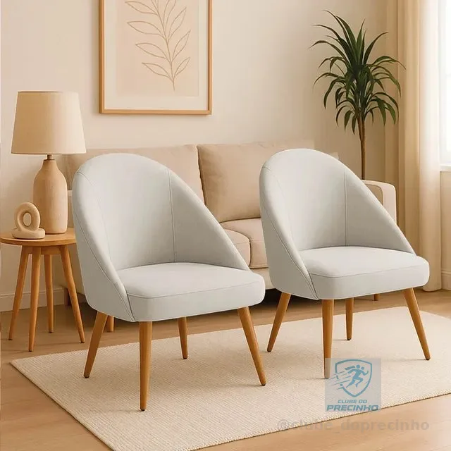 Kit 2 Banquetas Cadeira Orgânica Pés Palito Sala Quarto