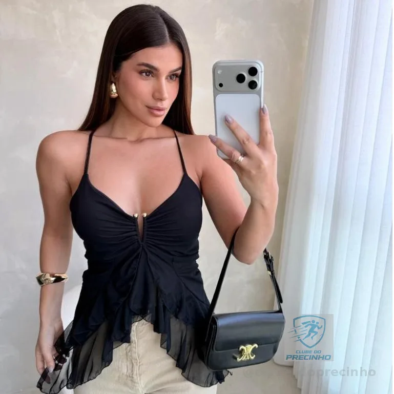 Bata Tule Alcinha Camadas Feminina Com Bojo Fivela