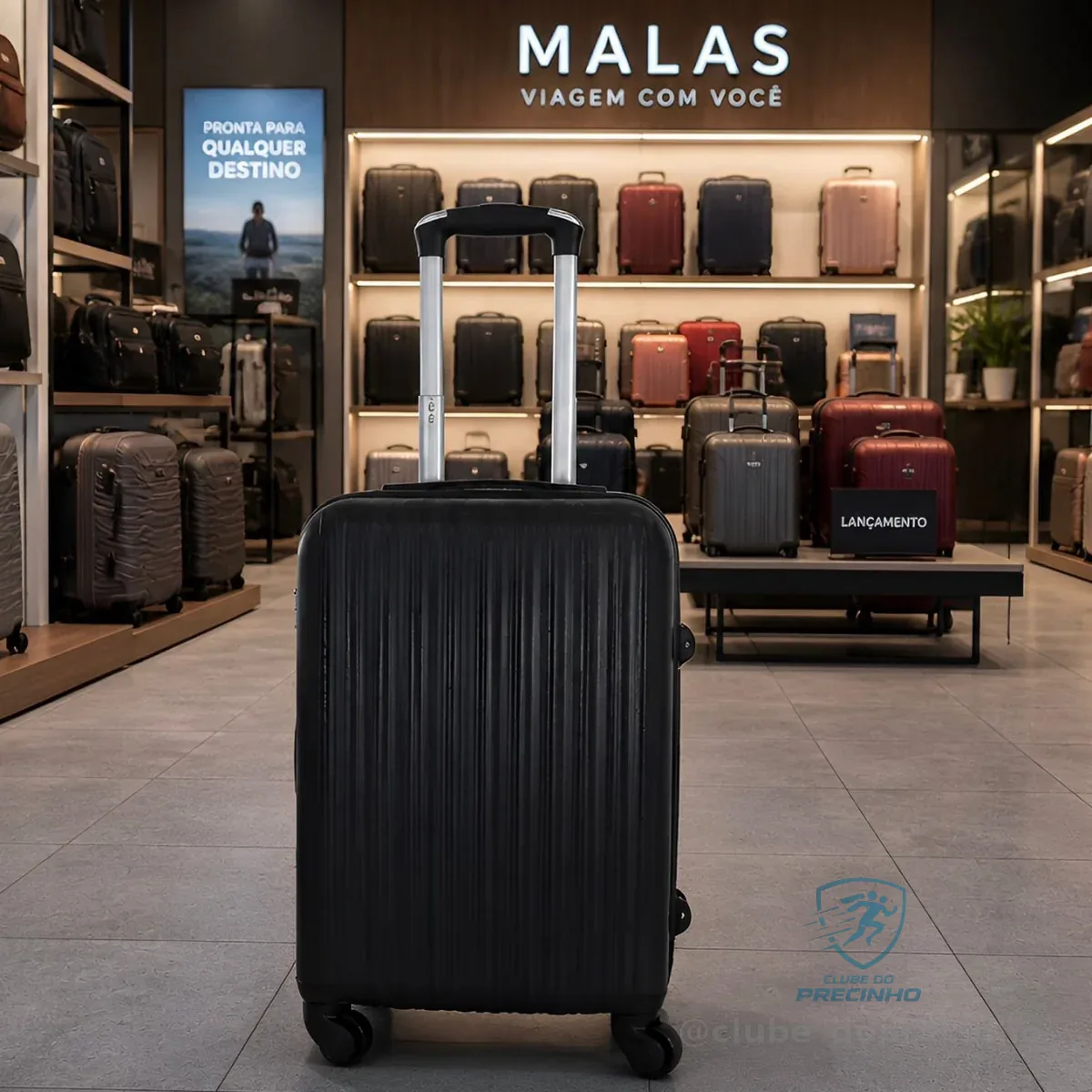 Mala De Viagem De Bordo 360º Pequena De Mão 10kg Em Cor Preto