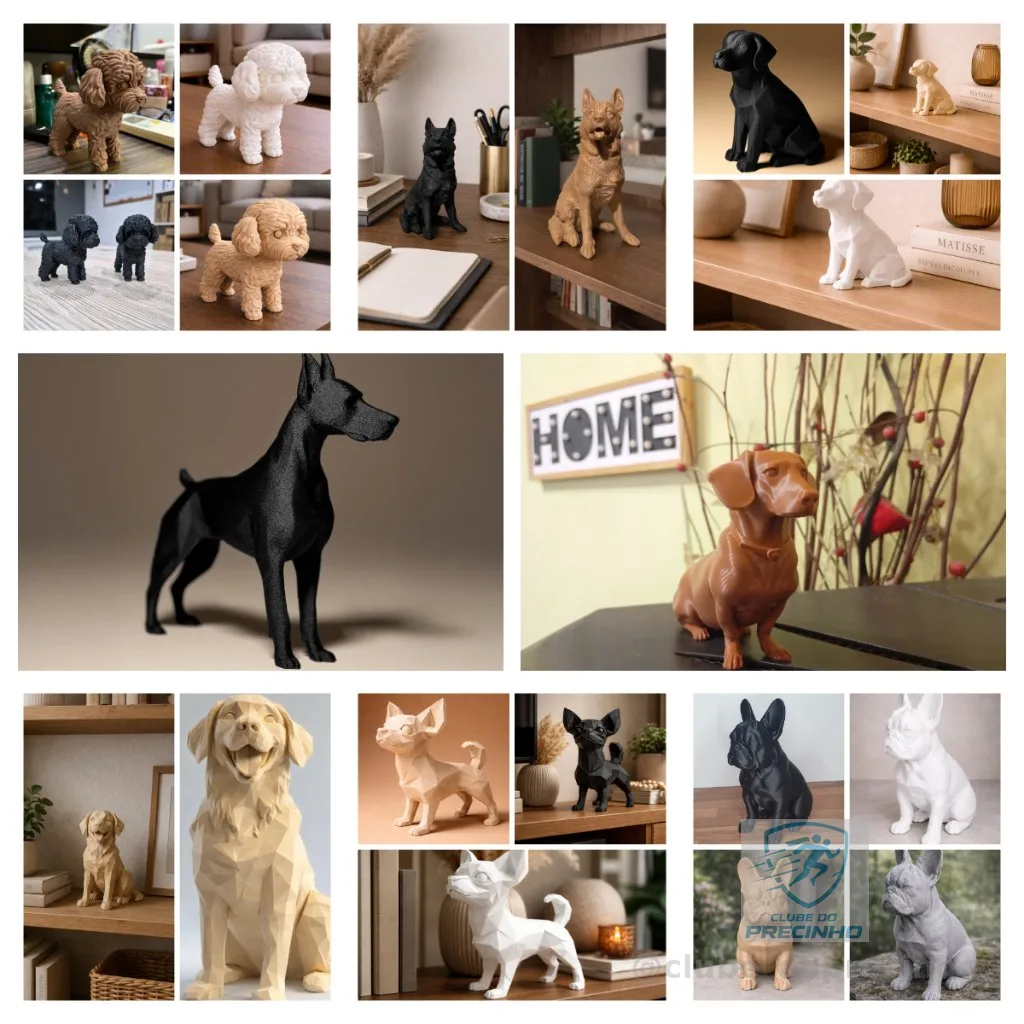 Escultura decorativa Cachorros Diversas Raças | decoração de casa