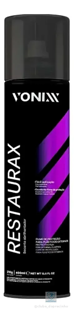 Vonixx Restaurax Spray 400ml Proteção E Revitalização De Plásticos