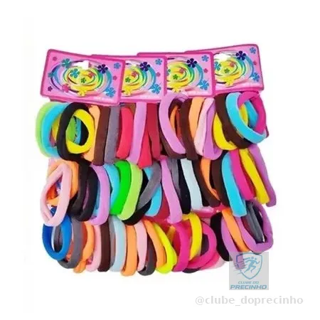 KiT 72 Elástico Rabico Para Cabelo Tipo Pacote - 1 PACOTE