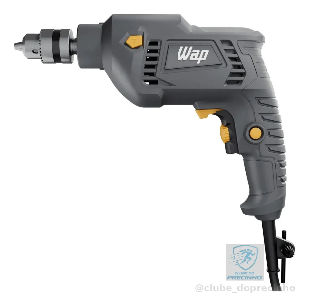 Parafusadeira e Furadeira de Impacto WAP WF 700FE Mandril de 3/8'' 700W Cinza e Amarela