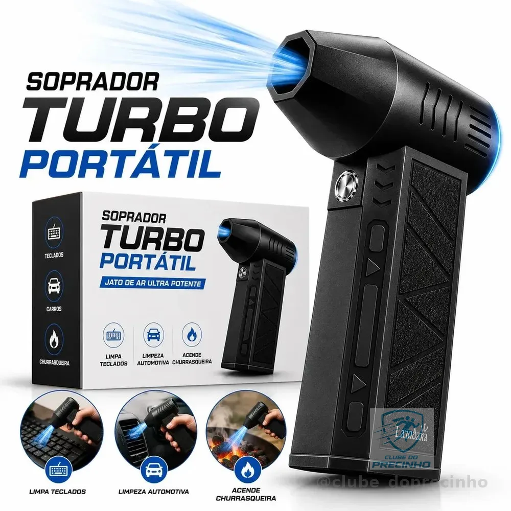 Soprador De Ar Turbo Automotivo Limpeza Profunda Portatil Sem Fio Multifuncional Churrasqueira Janelas Poeiras Landara