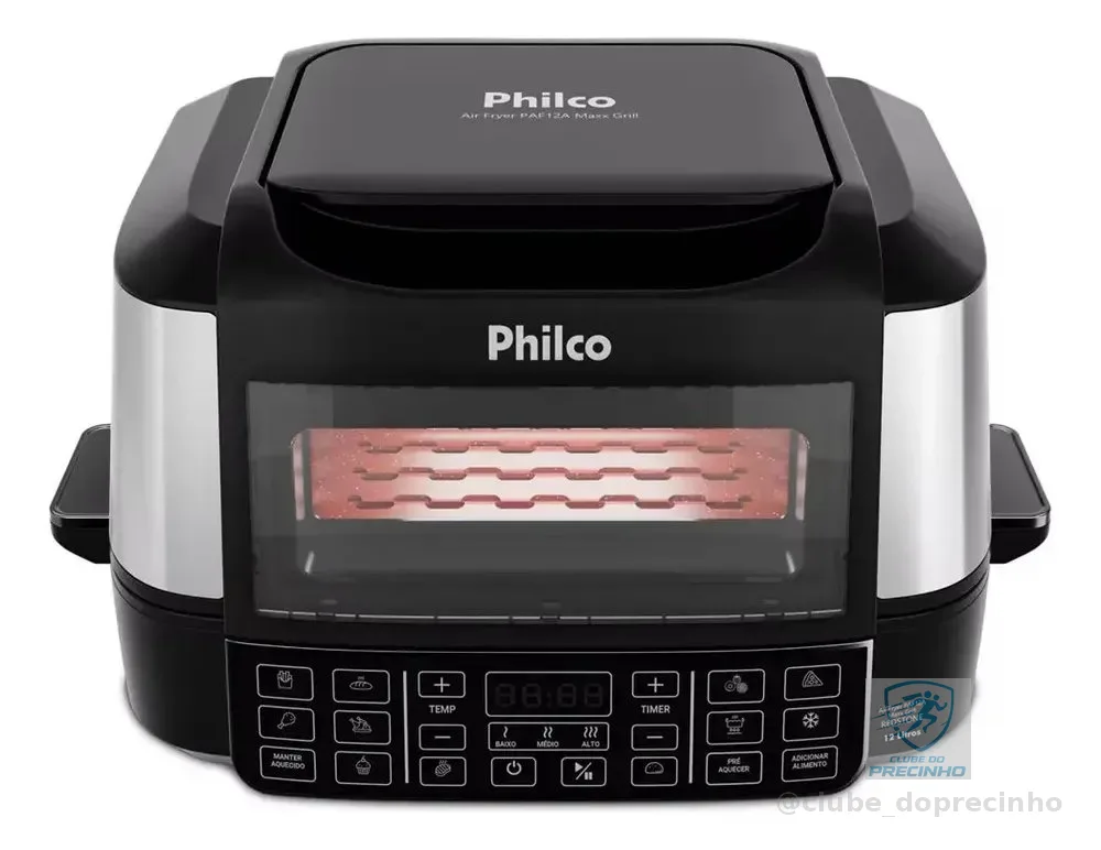 Fritadeira Elétrica Air Fryer Philco PAF12A Barbecue Digital 12L Preta - 220V