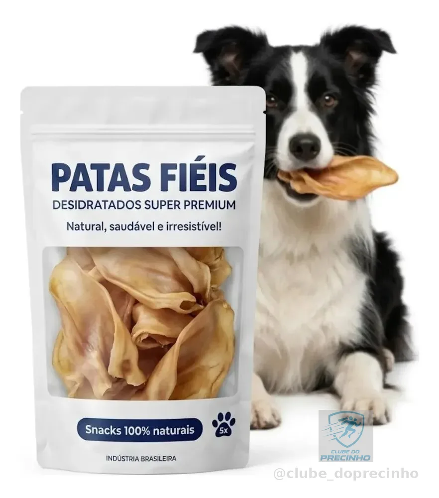 Kit Mordedor Natural Caes Orelha Suína 10 - Patas Fiéis