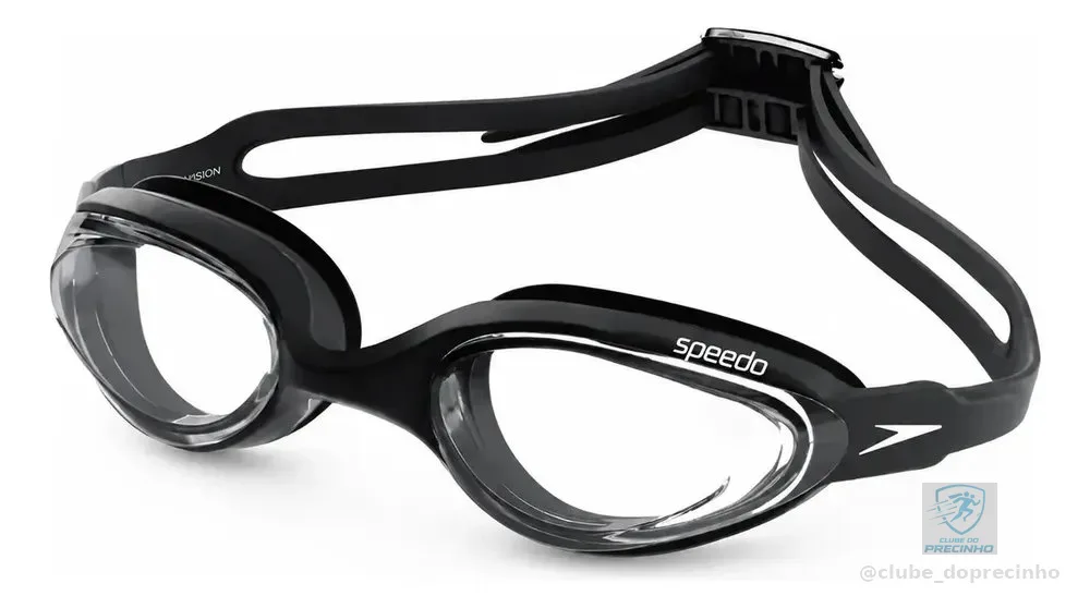 Óculos De Natação Hydrovision - Speedo Cor Preto Policarbonato Silicone UV Antiembaçante Profissional Treino Competição