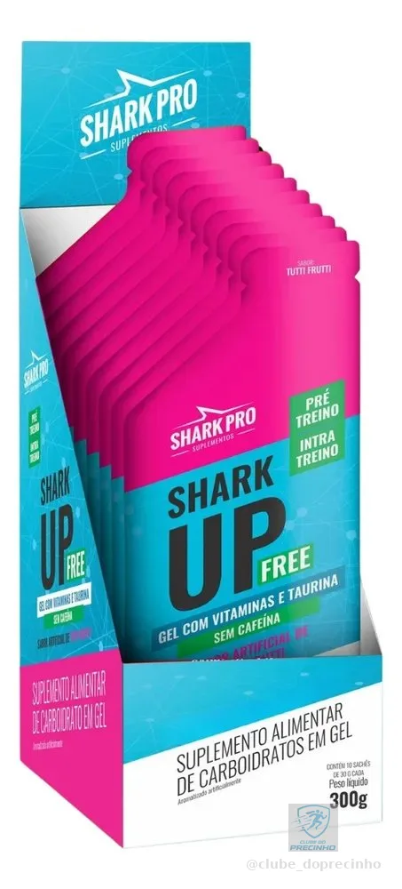 Carbogel Shark-Up Gel Nutricional para Energia de 300g, com Sabor Tutti Frutti – Pack com 10 Unidades