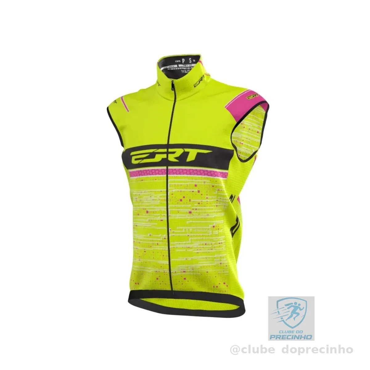 Colete Corta Vento Ciclismo Feminino ERT Cycling Team Rosa