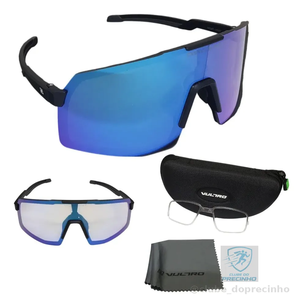 Óculos Ciclismo Raptor Lente Fotocromática + Clip Lente Grau