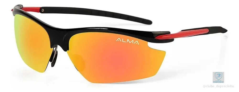 Óculos De Sol Esportivo Uv400 Vermelho Maraú Alma Genius