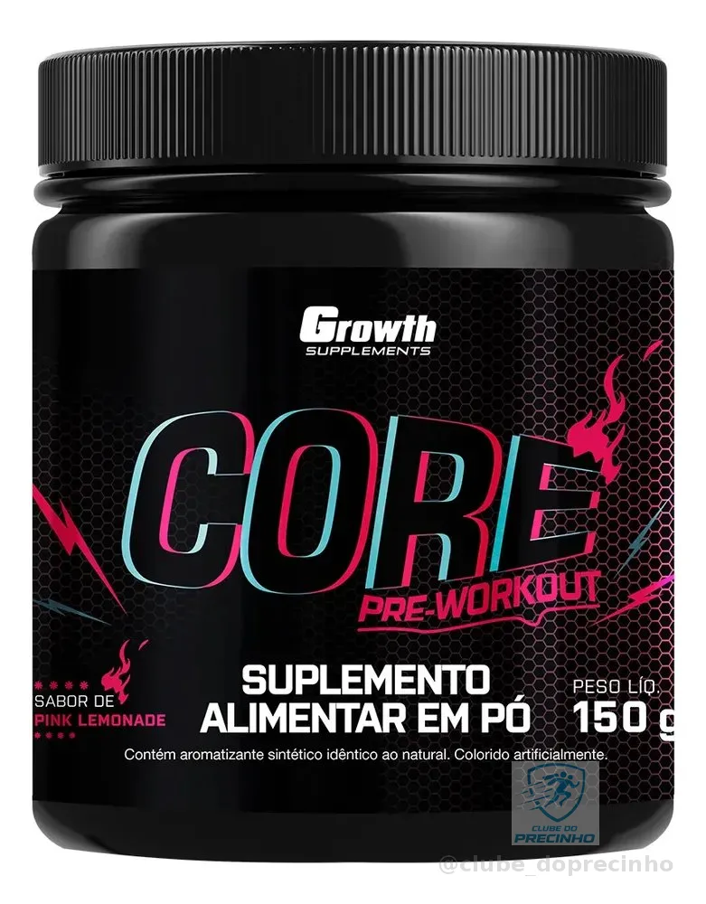 Pré Treino Core 150g Growth Supplements Limonada Rosa