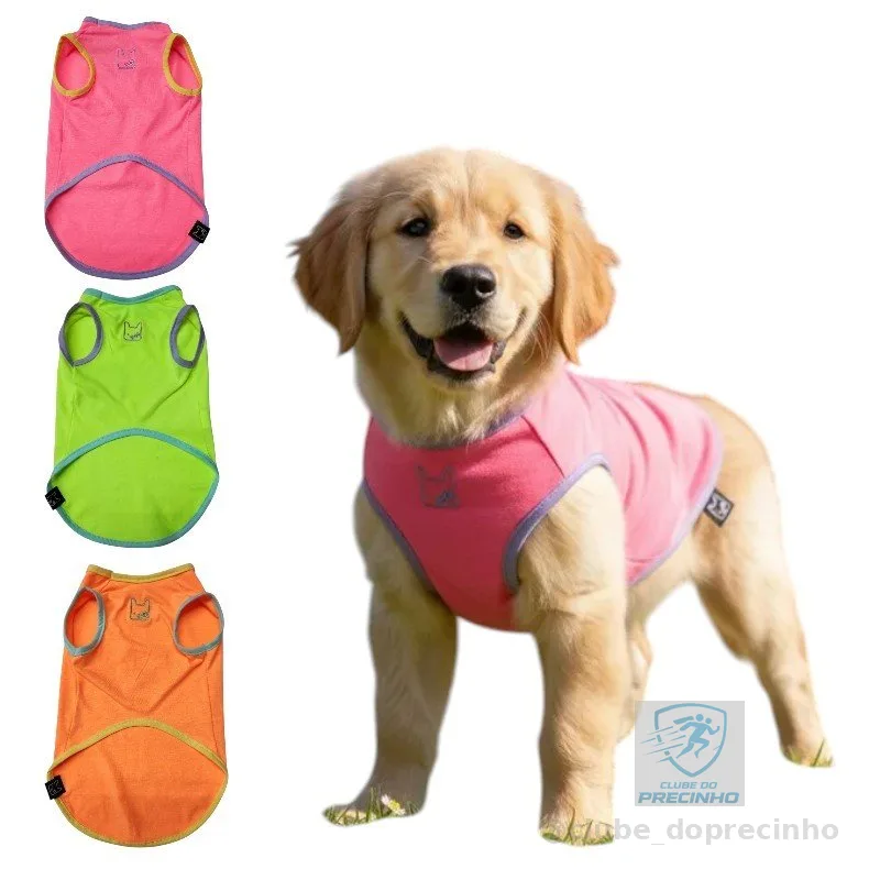 Roupinha Pet Roupa Regata Leve Colorida Cachorro Verão G