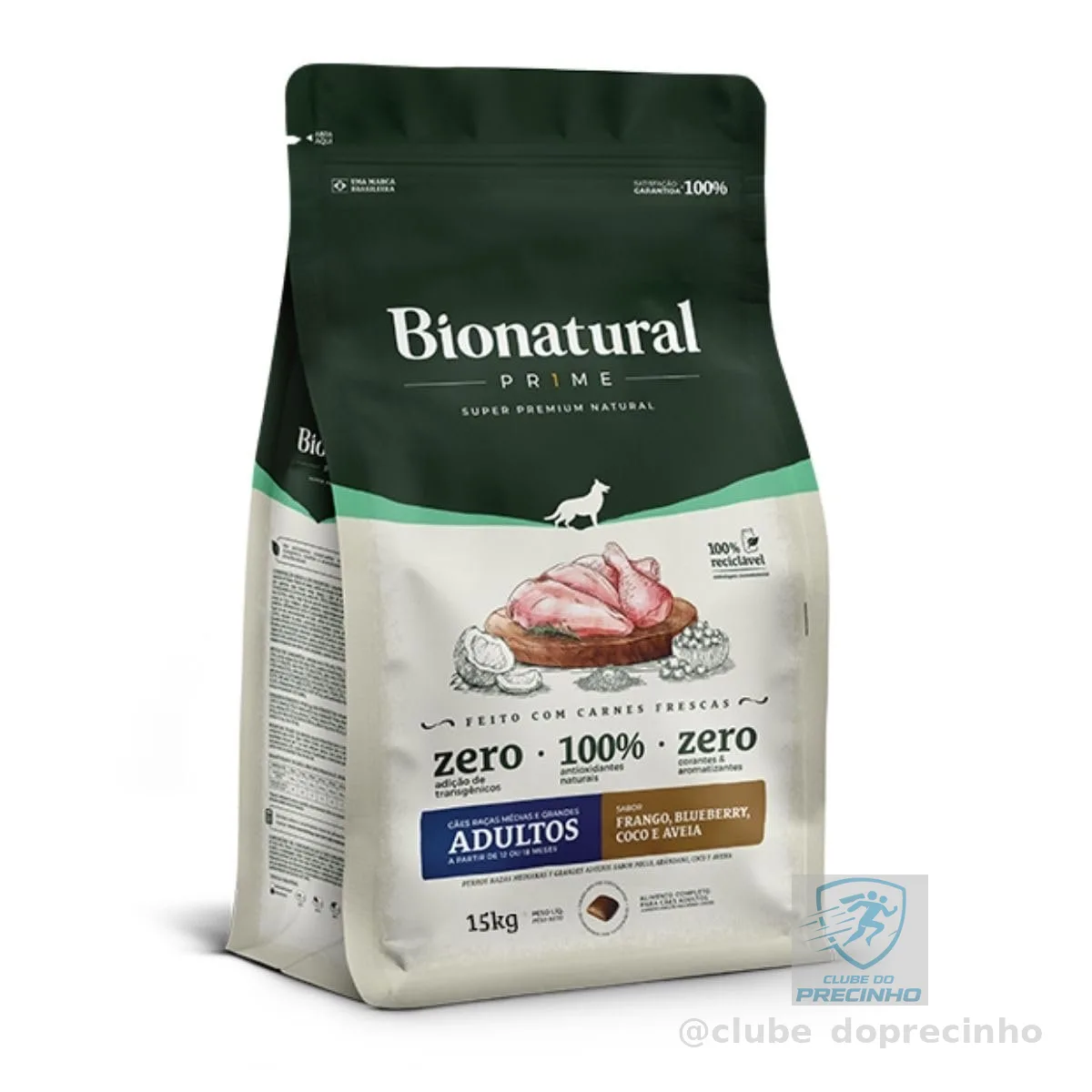 Bionatural Prime - Frango Cães De Raças Méd/Grand Adultos 15kg