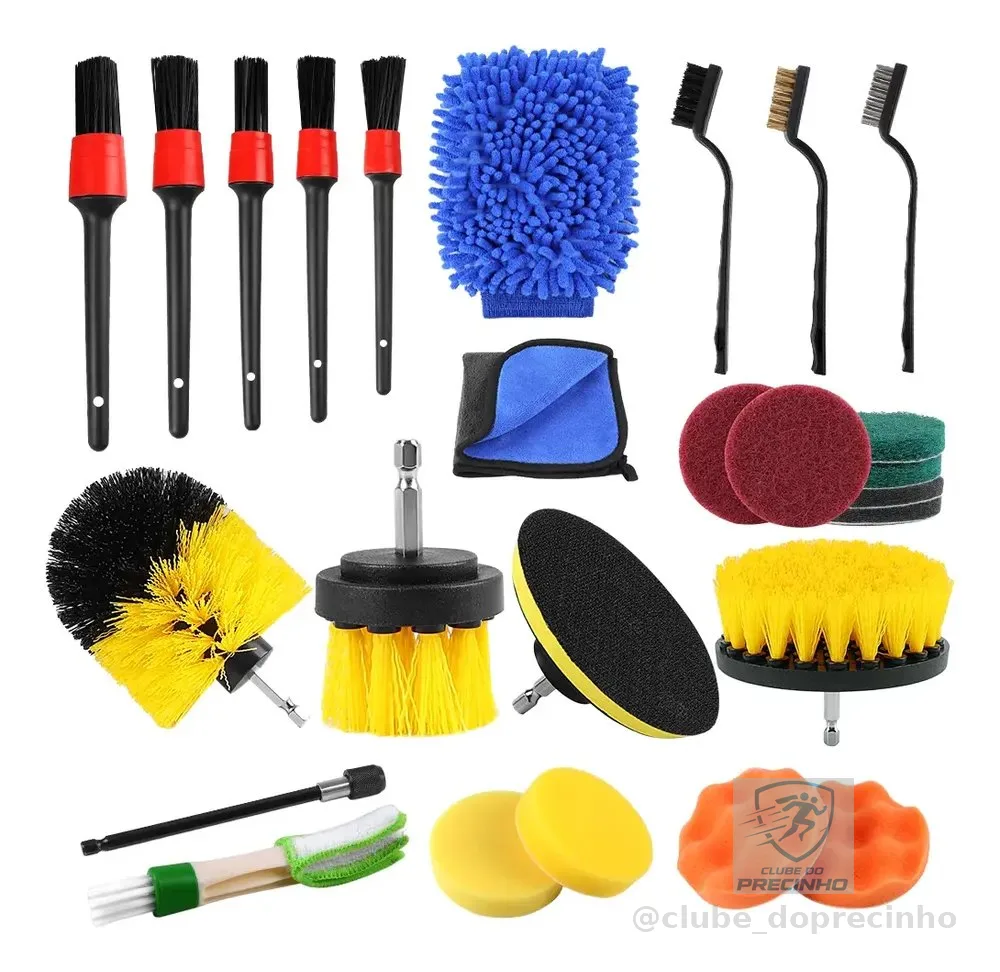Kit 27 Escovas Rotativas Limpeza Furadeira Parafusadeira