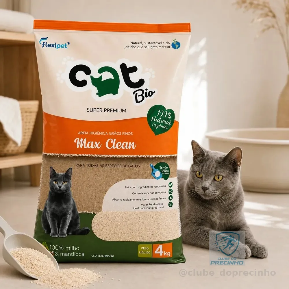 Areia Catbio Biodegradável 4 Kg - Max Clean - Grãos Finos