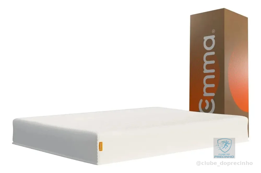 Colchão Casal Emma Basics 17 – 138x188cm - Espuma D28 17cm com Tecnologia Alemã, Embalado à Vácuo, Firmeza Ideal, Suporte Confortável