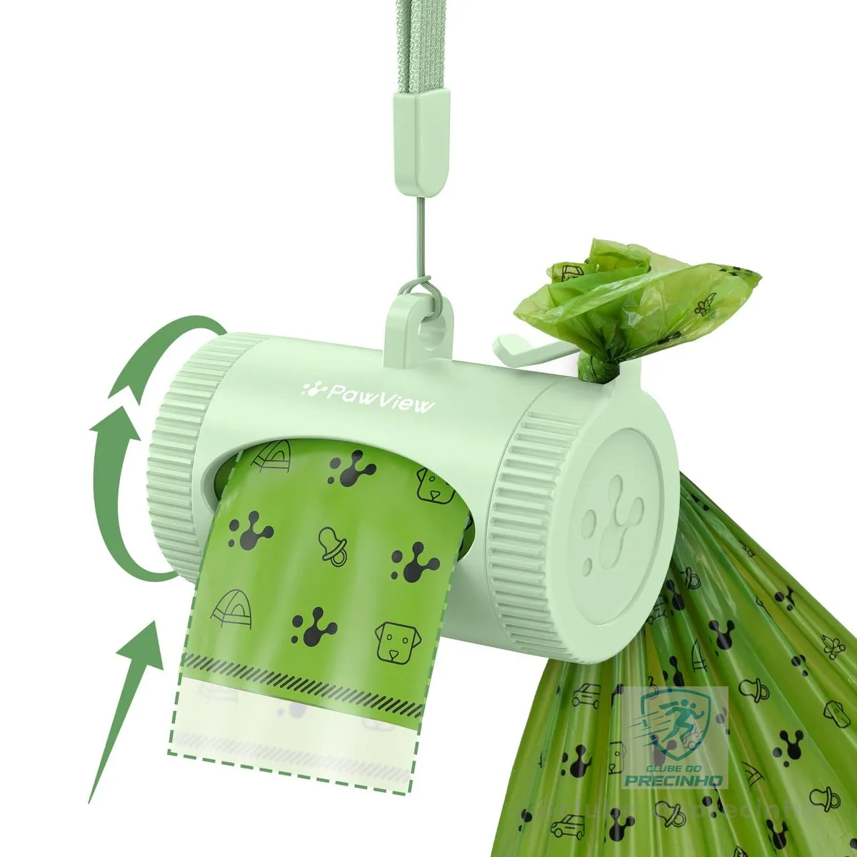 Dispenser Porta Saquinho Coco Pet,Suporte para Cata Caca de Cachorro com com Chip NFC e App Suporte Retrátil para Cata Caca com Sistema de Rebobinamento (Inclui 1 Rolo)