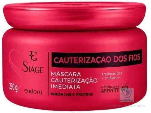 Máscara Capilar Cauterização Imediata Eudora Siàge Cauterização dos Fios 250g
