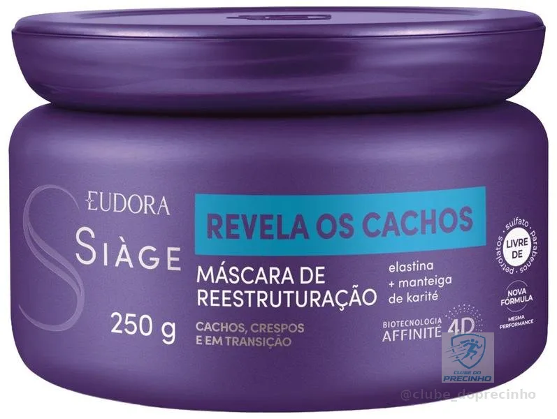 Máscara de Reestruturação Eudora Siàge Revela os Cachos 250g