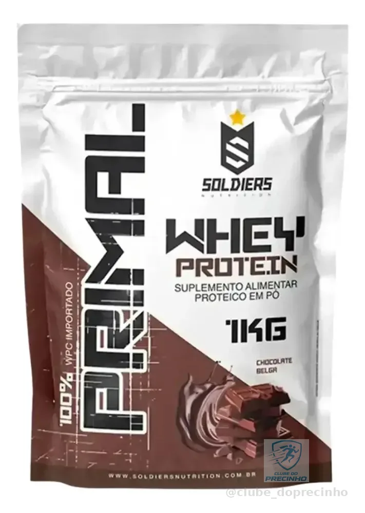 Whey Protein Primal 1kg - Soldiers Nutrition Sabor Chocolate belga
