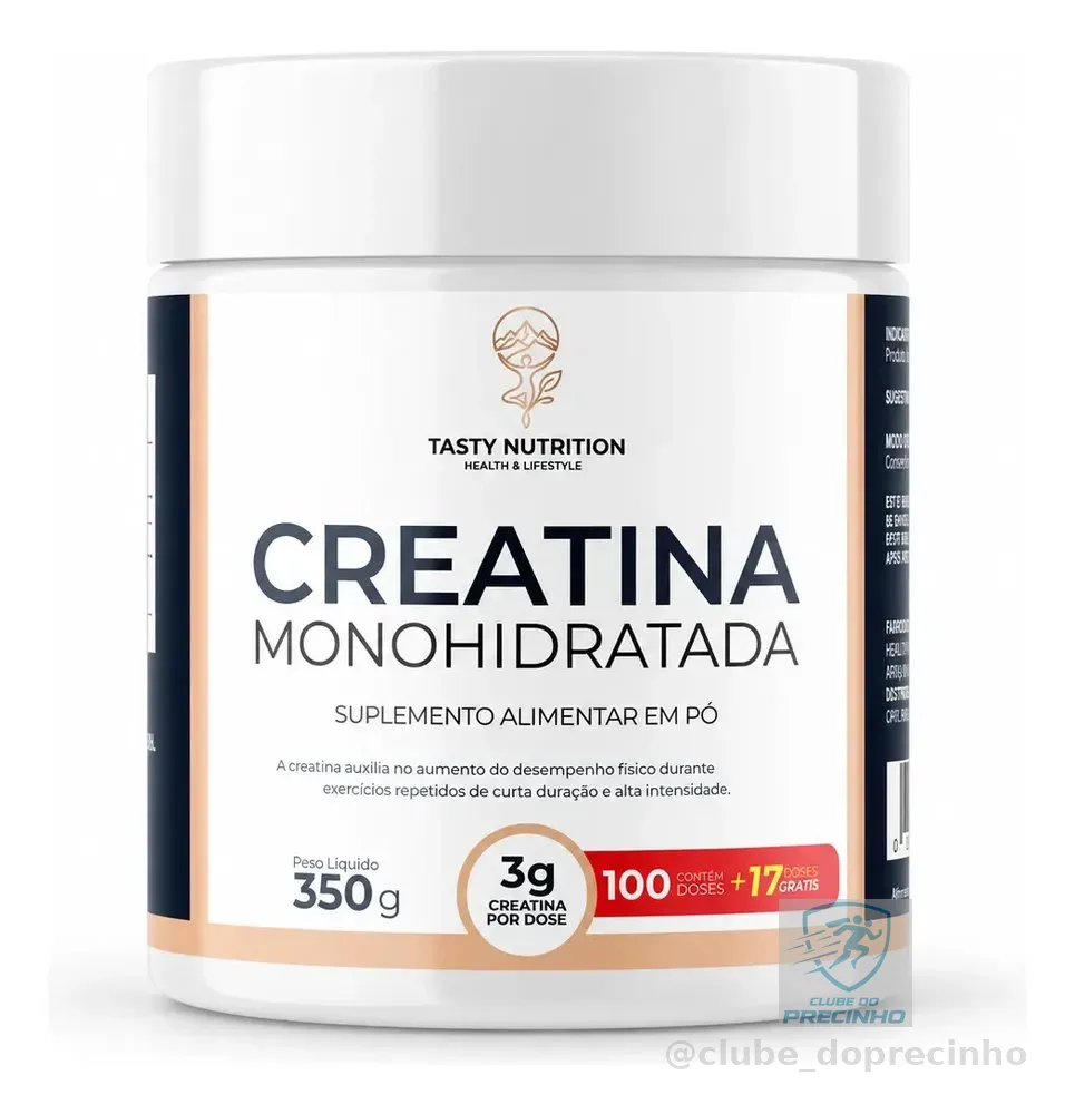 Creatina Monohidratada 100% Pura 350g Tasty Nutrition Sem Sabor