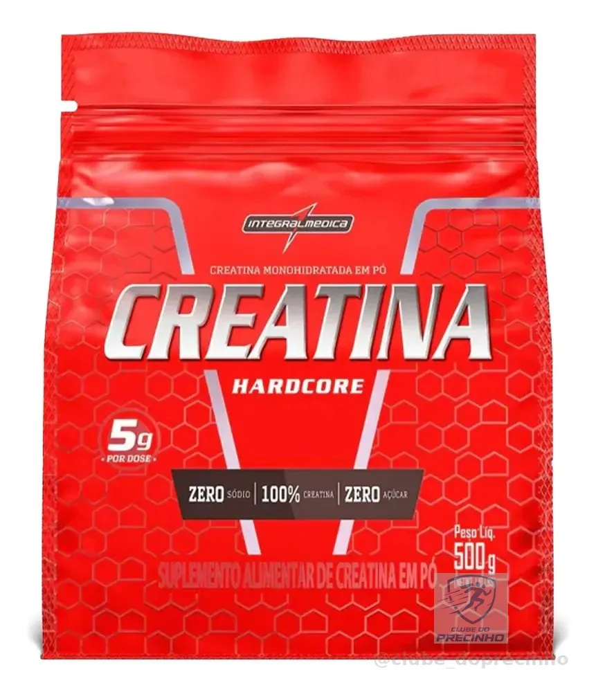 Creatina Hardcore Monohidratada 500g Pó Pouch Integralmédica Sem Sabor