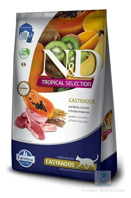 Ração para Gatos Farmina N&D Tropical Selection Cordeiro Cereais Frutas Tropicais 7kg