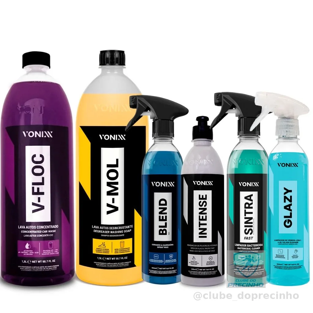 KIT V-FLOC 1,5 + V-MOL 1,5 + BLEND + INTENSE + SINTRA + GLAZY - SHOPEE
