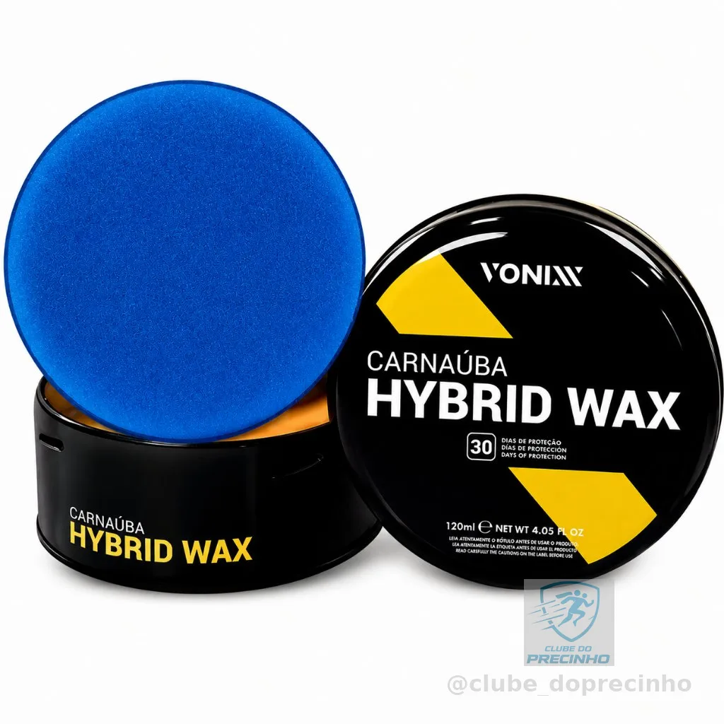 Cera Hybrid Wax 120ml Carnaúba Automotiva  Aplicador Vonixx