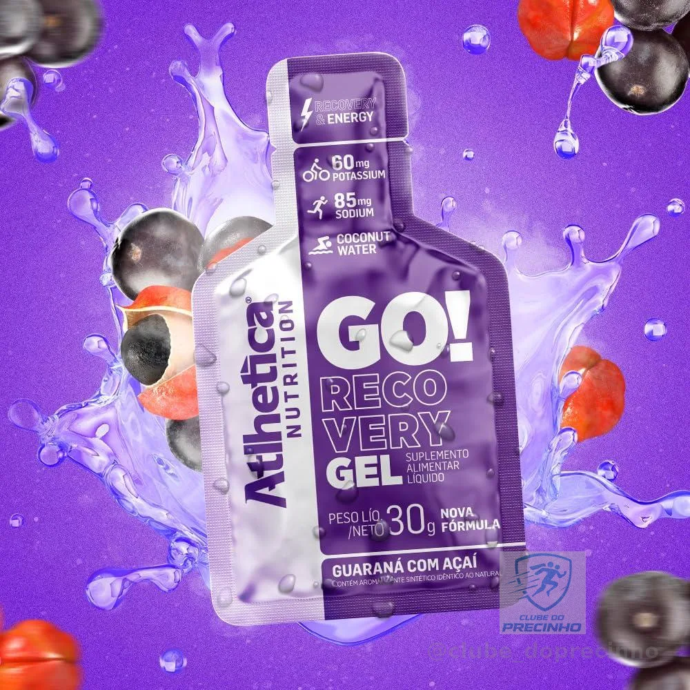 Go Energy Gel (10 Sachês) - Sabor Guaraná e Açai, Atlhetica Nutrition, Roxo